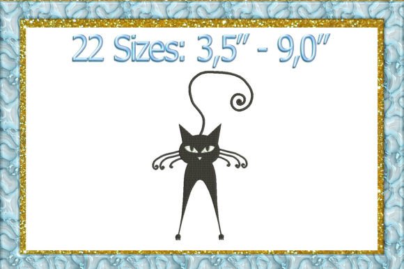 Cat with Whiskers Embroidery Design