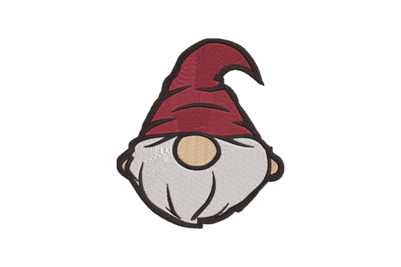 Santa Gnome Head Embroidery